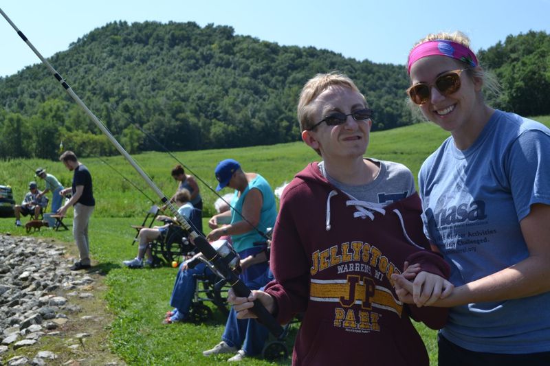 Trout Fishing with volunteers