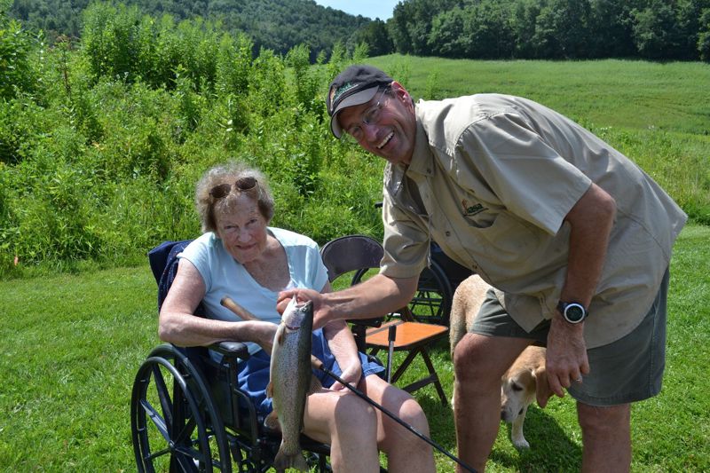 Trout Fishing with volunteers