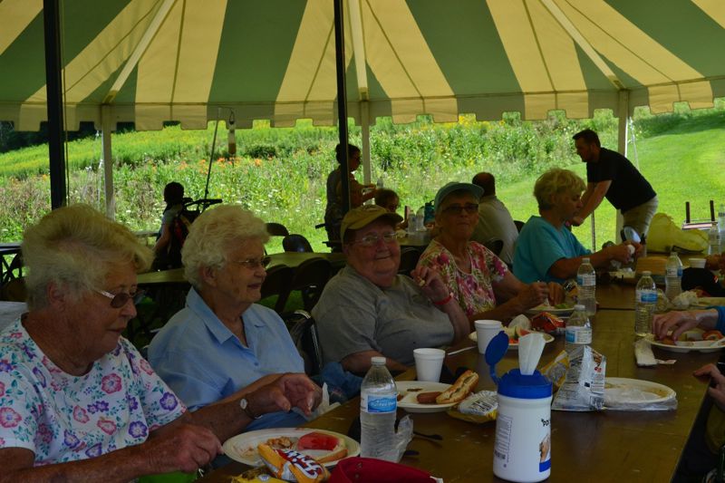 Meal after Trout Fishing with volunteers