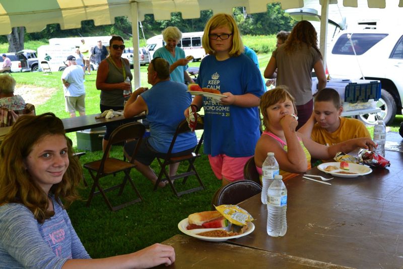 Meal after Trout Fishing with volunteers